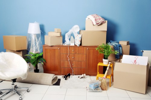 Small business and residential items ready for transport by van