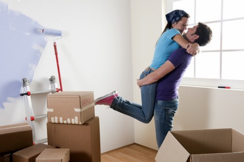 Professional packing materials prepared for a local home move