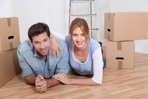 Cubic-yard quote example for stacked furniture and boxes