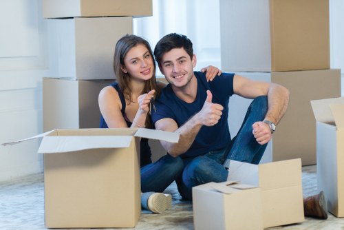 Careful packing of fragile items for a home or office move