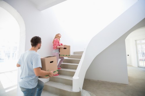 Office furniture and equipment ready for business relocation