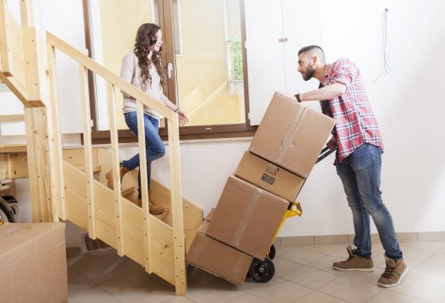 Commercial office furniture and equipment ready for relocation